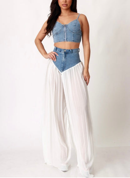 Keri Baddie Denim Corset Set