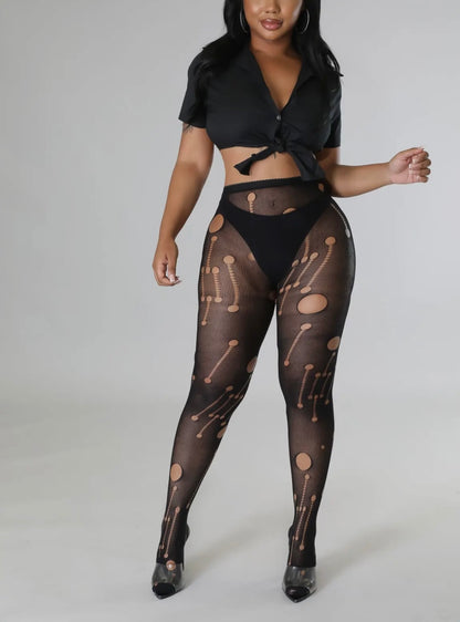 Ripped and Cutout Baddie Pantyhose - Baddie Kouture Boutique 