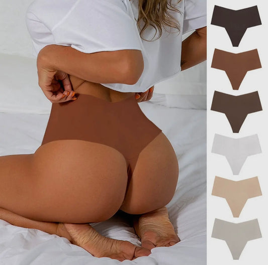 High Waisted Seamless Baddie Ice Silk Thong