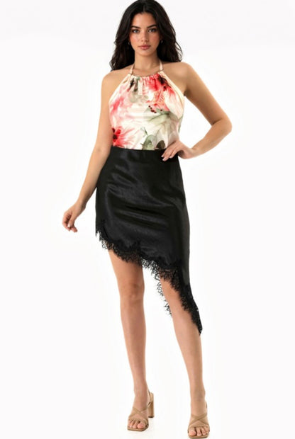 Elegant Edge Satin Skirt
