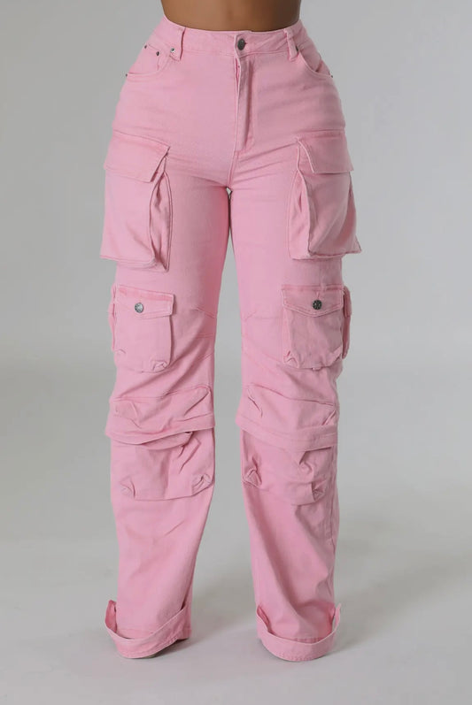 Baddie Denim Cargo Pants