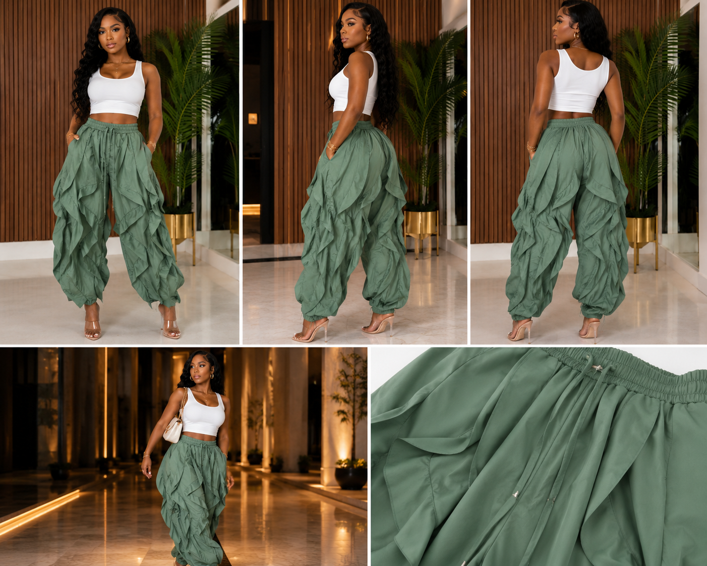 Sage Baddie Statement Pants