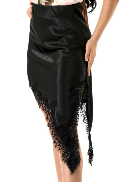 Elegant Edge Satin Skirt