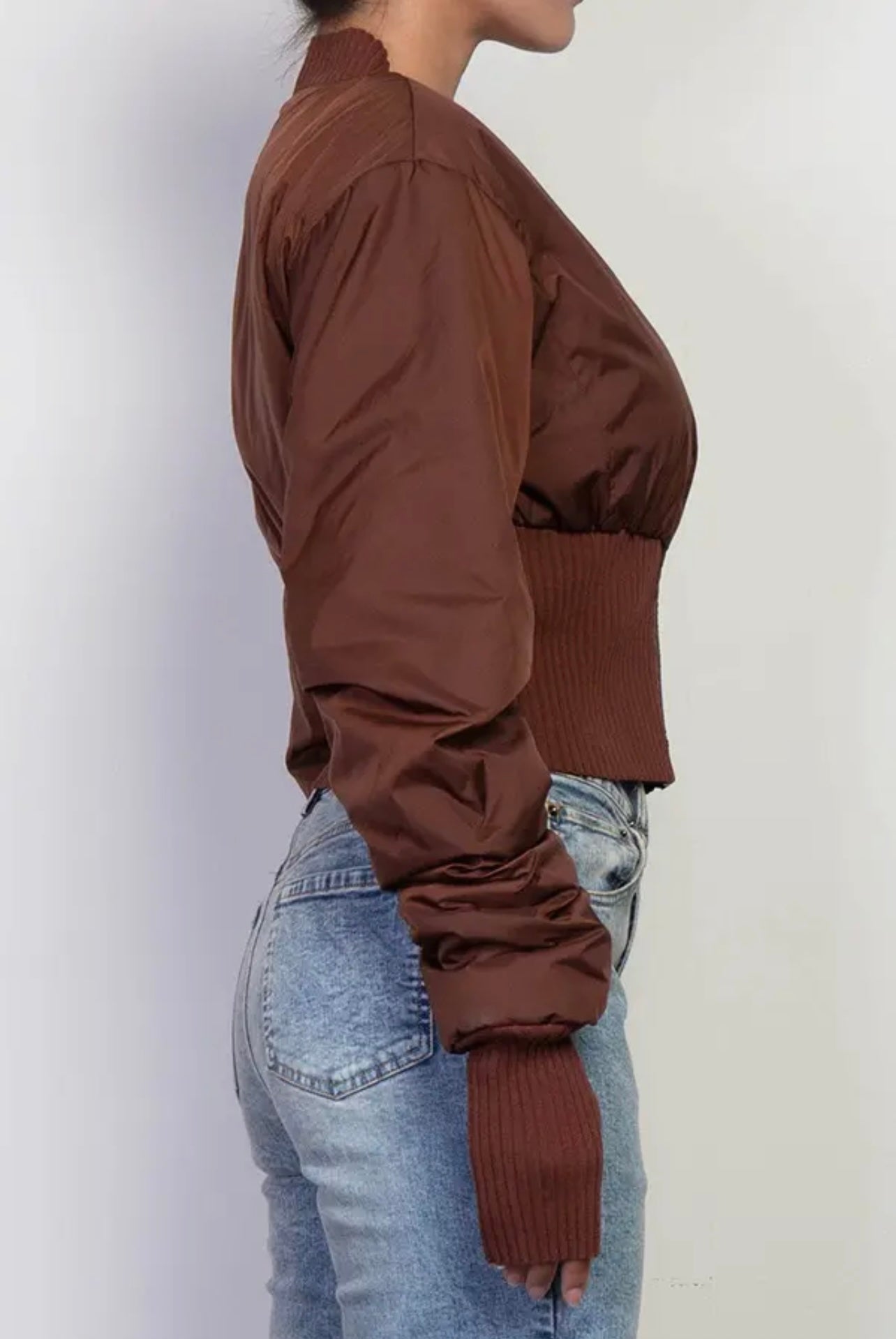 Brown Baddie Crop Jacket