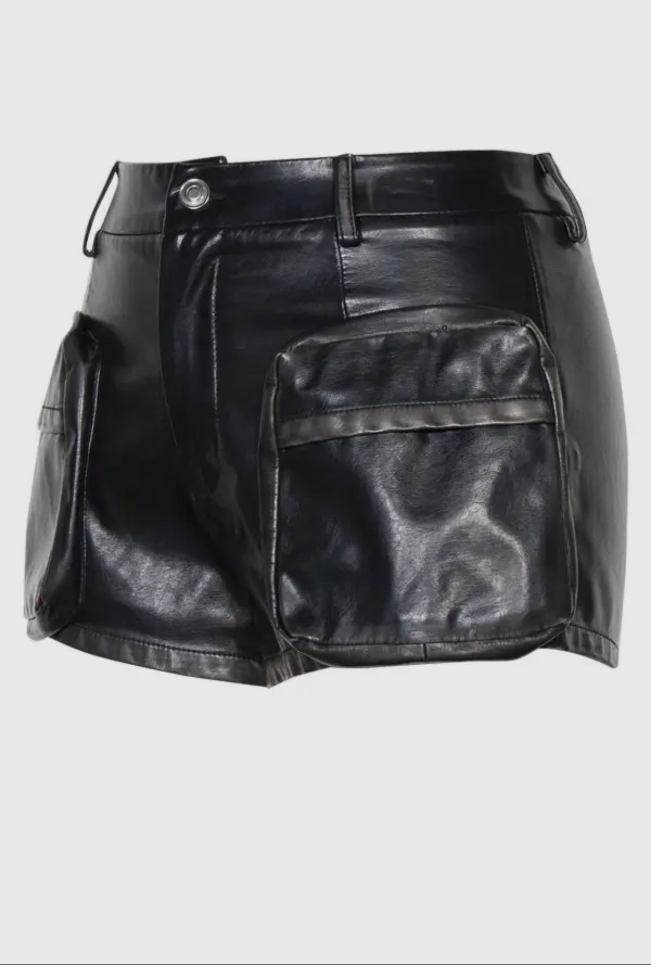 Vintage Vegan Precious Baddie Leather Cargo Shorts
