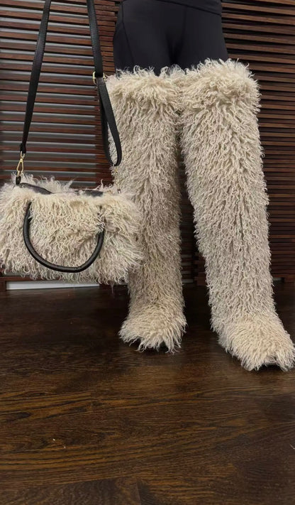 Ms. Mongolian Furry Boots