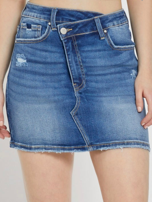 Irregular Baddie Jean Skirt