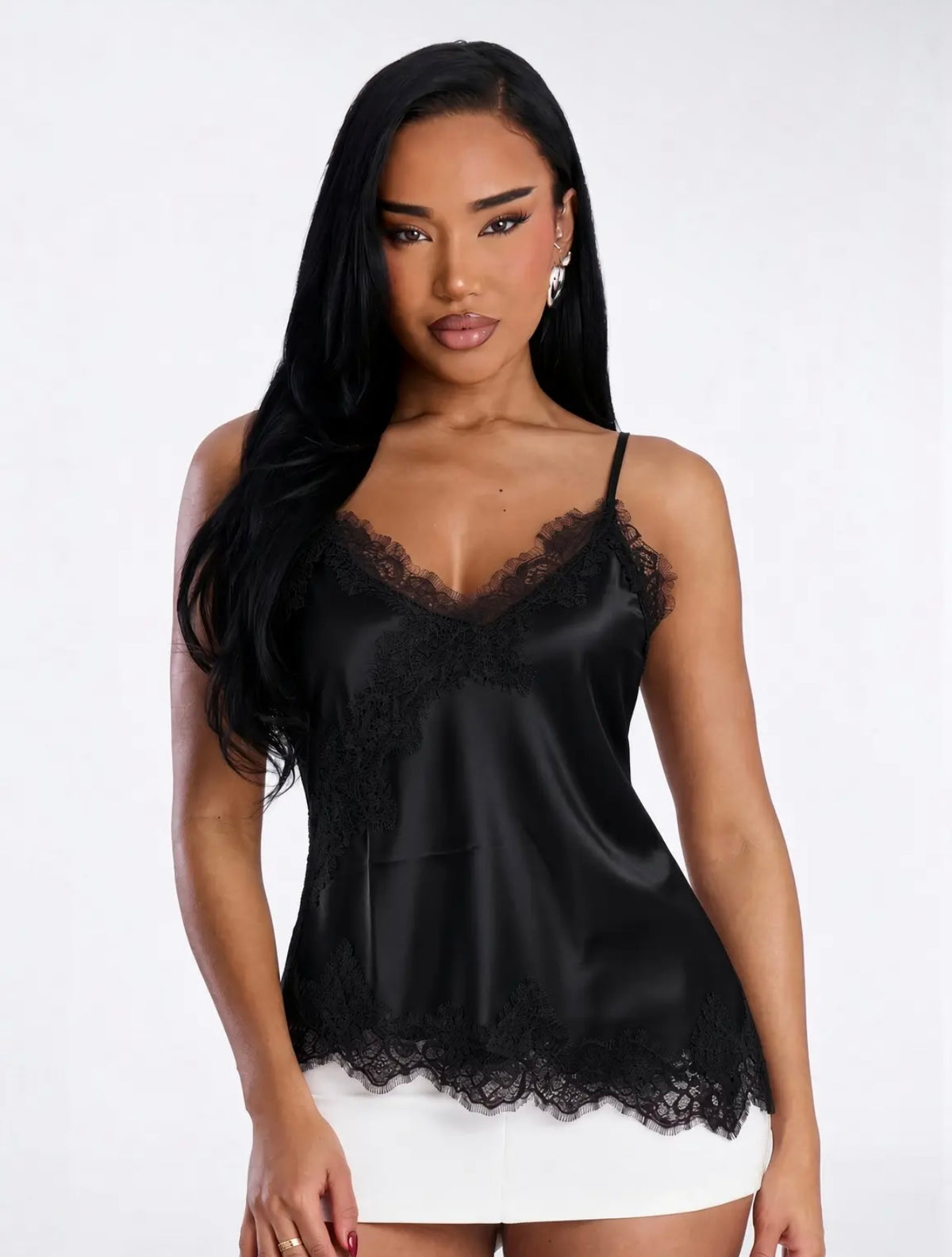 Midnight Seduction Baddie Satin Top