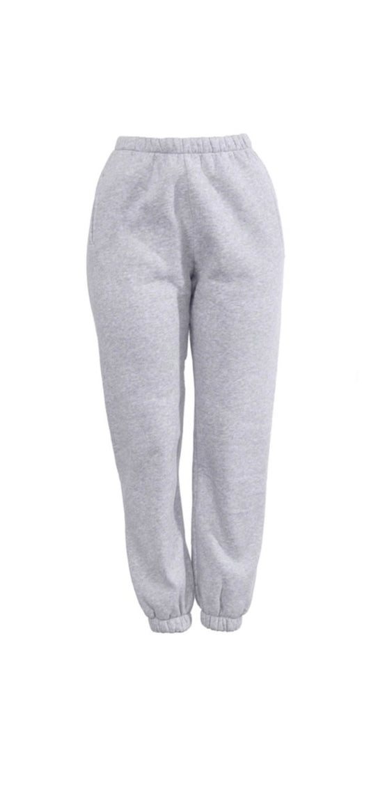 Baddie Plush Gray Sweat Pants