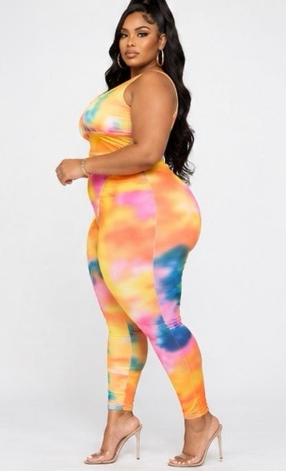 Sorbet Baddie Plus Tie-Dye Jumpsuit