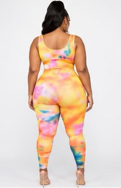 Sorbet Baddie Plus Tie-Dye Jumpsuit