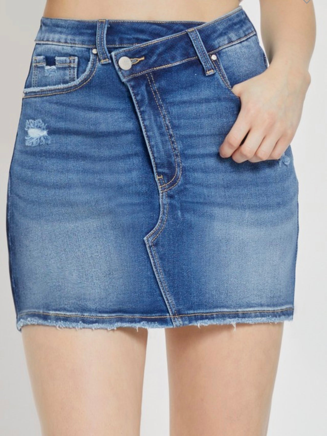 Irregular Baddie Jean Skirt