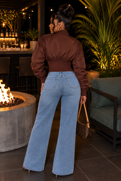 Brown Baddie Crop Jacket
