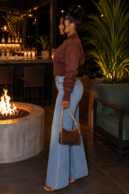 Brown Baddie Crop Jacket
