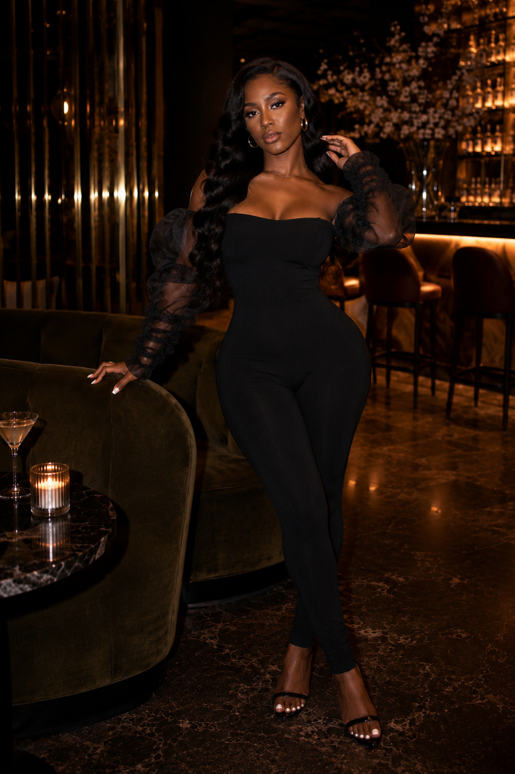 Bossy Puff Sleeve off Shoulder Jumpsuit
