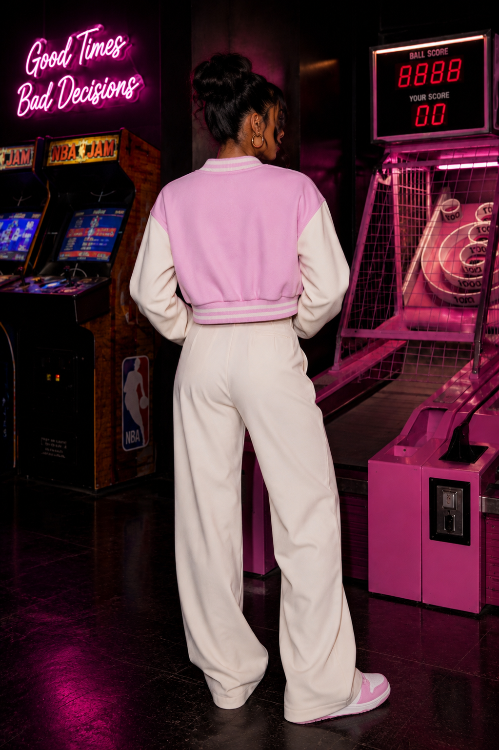 Ms Pinky Baddie Bomber Jacket