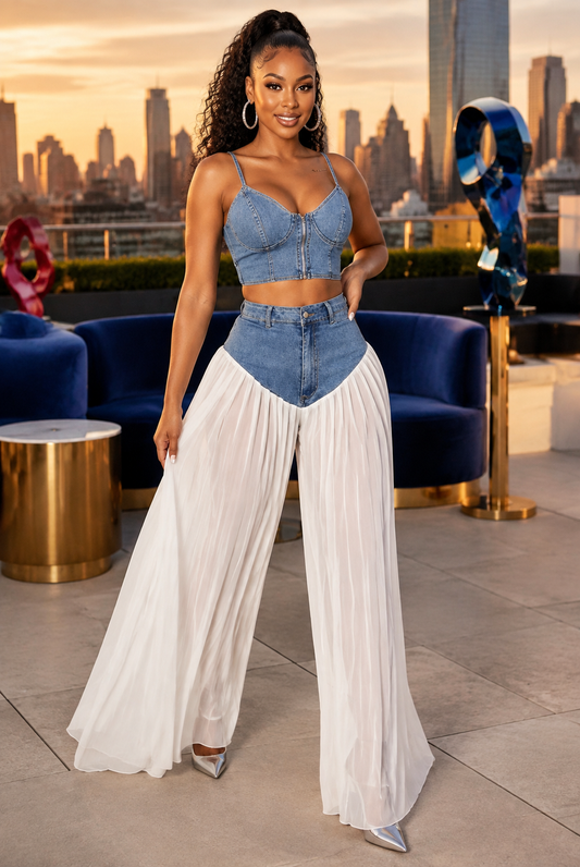 Keri Baddie Denim Corset Set