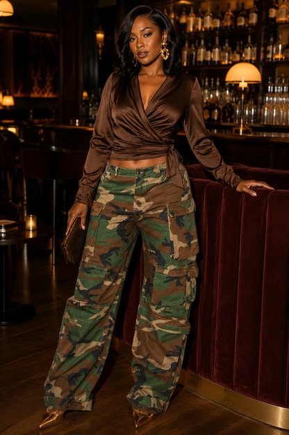Camo Baddie Oversized Cargo Jeans