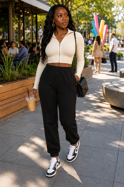 Baddie Plush High Waist Sweat Pants