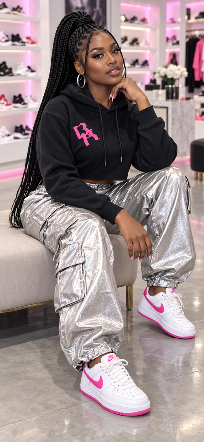 Baddie Kouture Hoodie Crop Sweater
