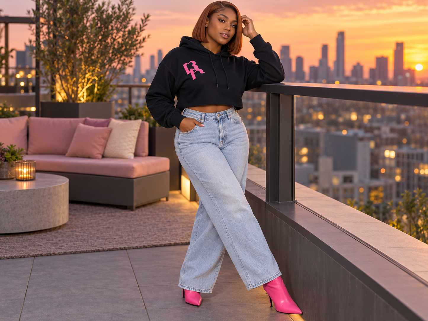 Baddie Kouture Hoodie Crop Sweater