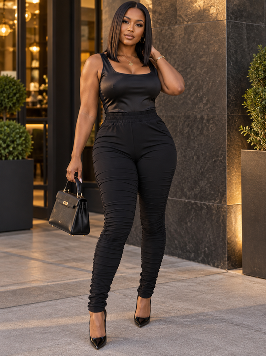 Baddie Stacked Ruched Pants
