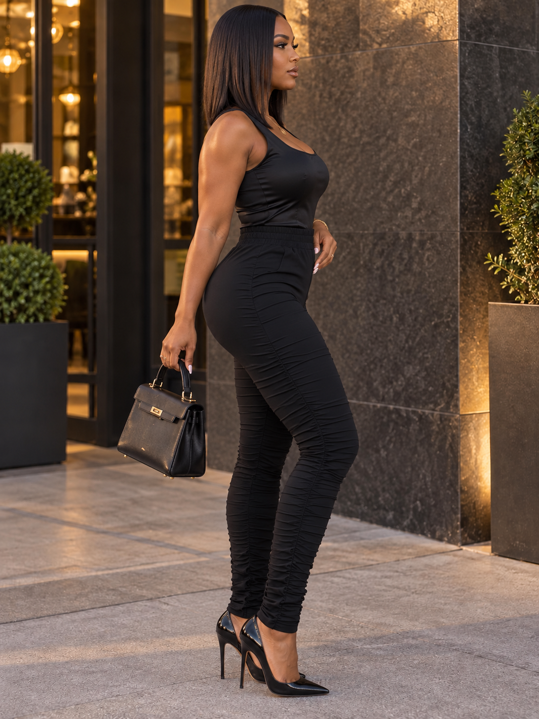 Baddie Stacked Ruched Pants