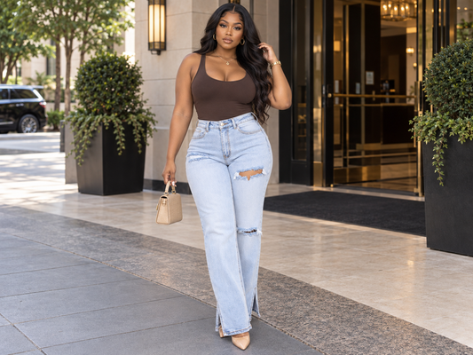 Baddie Distressed Light Wash Jeans