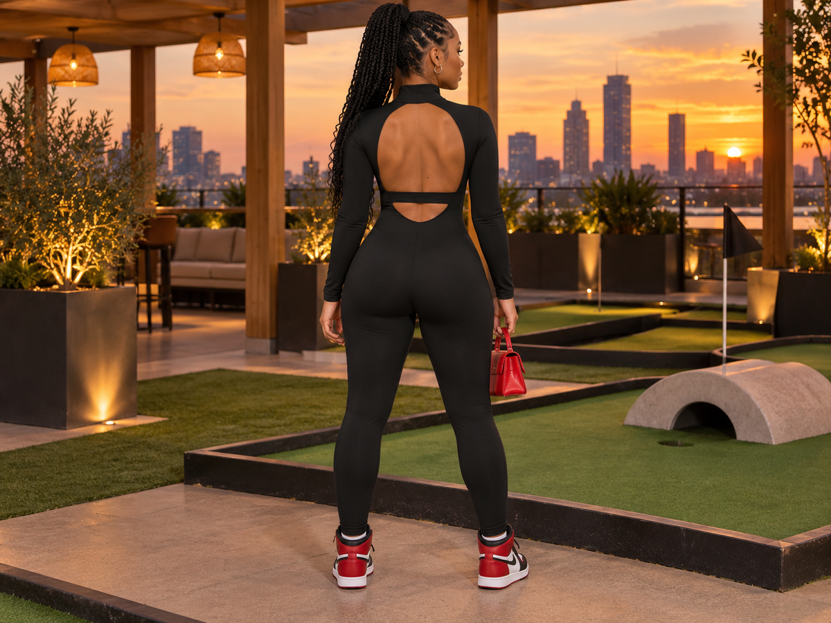 Back At Cha Long Sleeve Jumpsuit