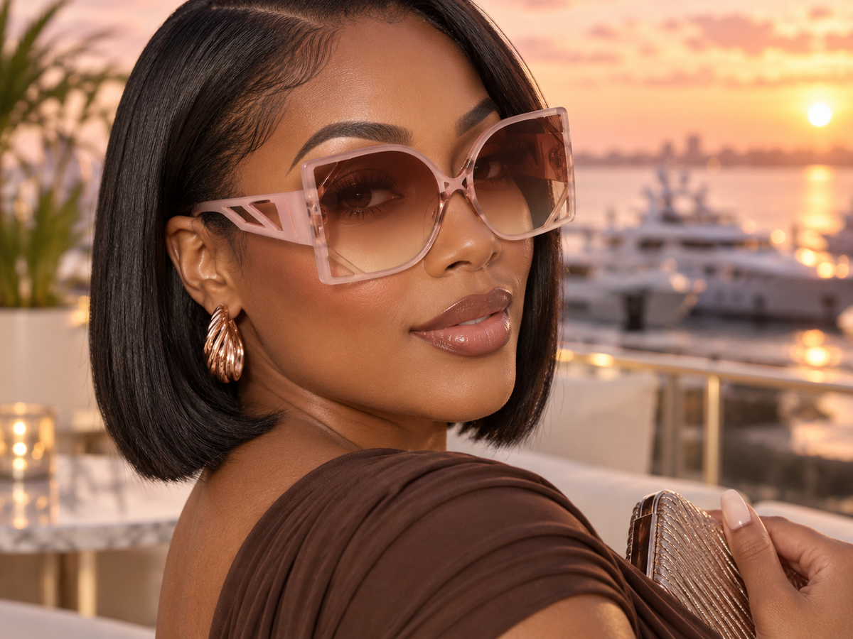 Baddie Princess Square Oversize Glasses
