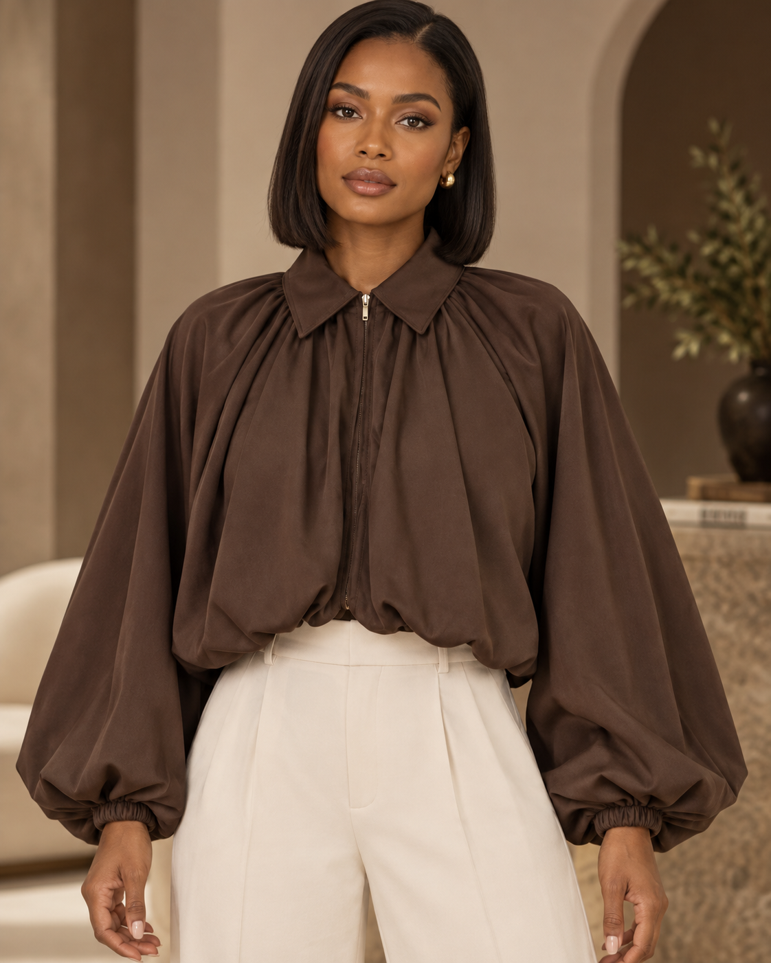 Cocoa Muse Baddie Blouse