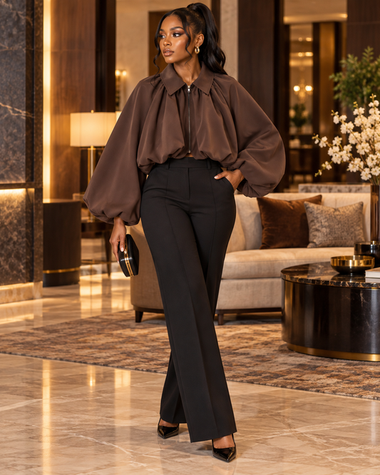 Cocoa Muse Baddie Blouse