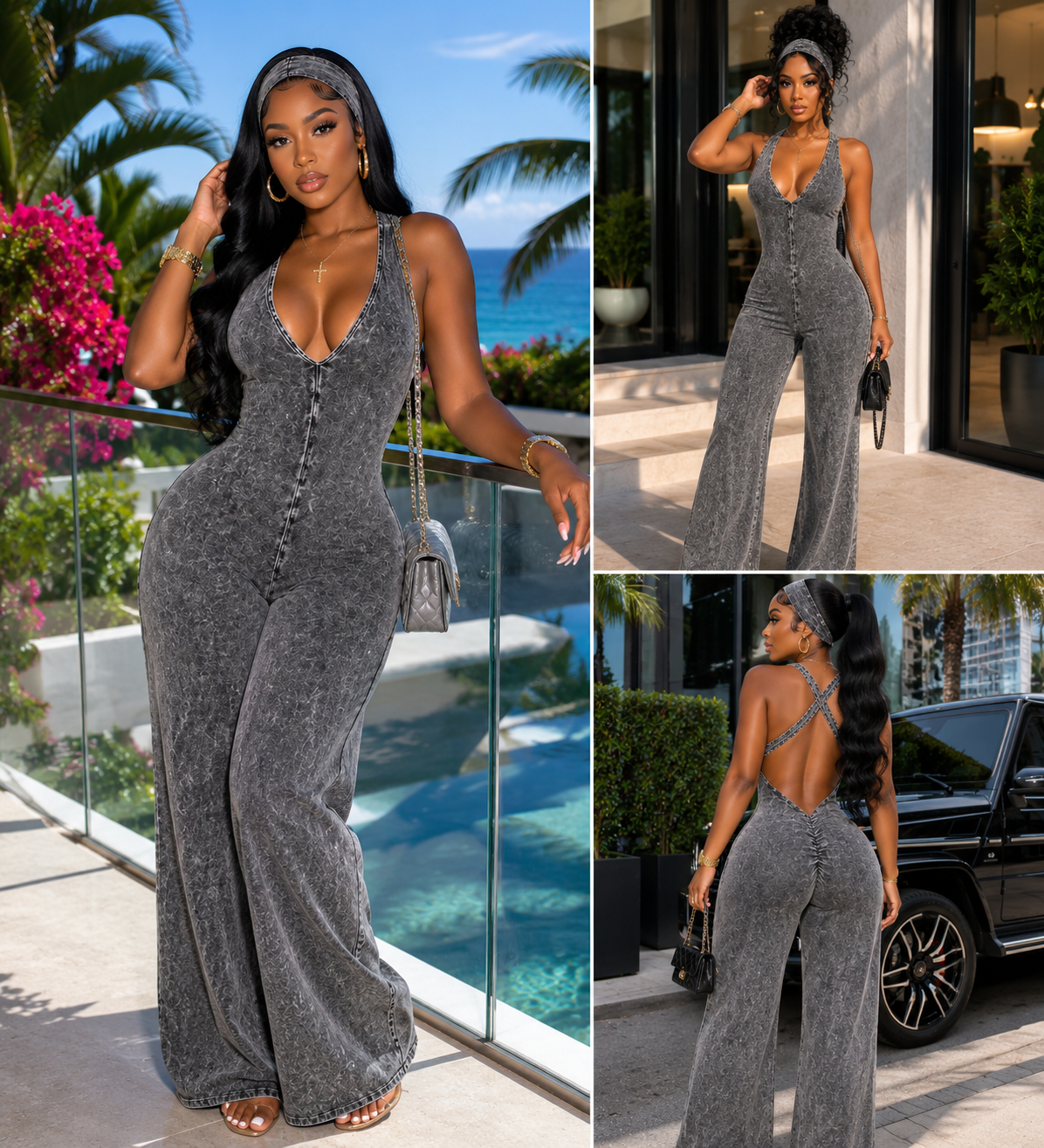 Bad Intentions Baddie Jumpsuit with Headband
