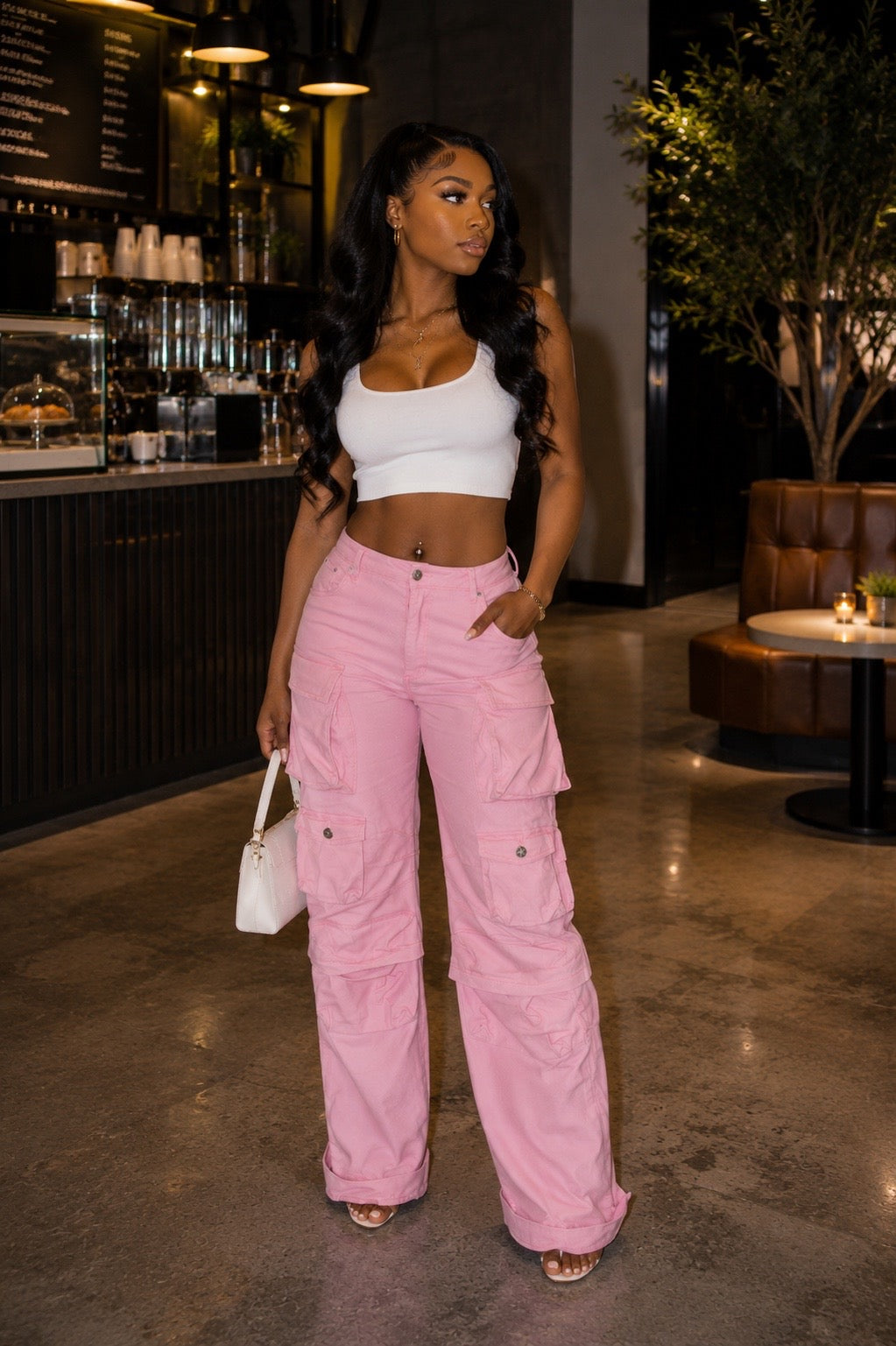Baddie Denim Cargo Pants