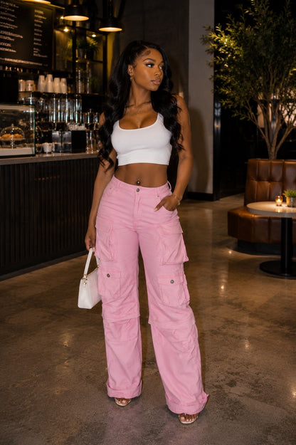 Baddie Denim Cargo Pants
