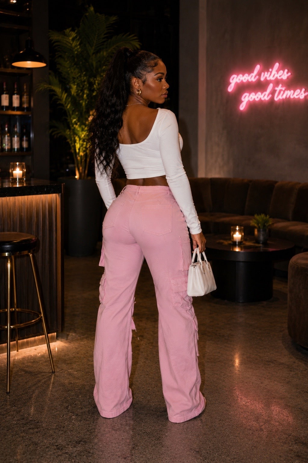 Baddie Denim Cargo Pants