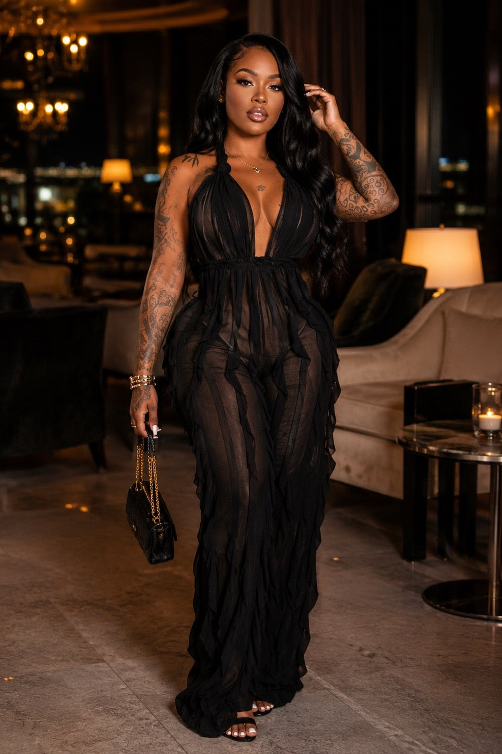 All Ruffled Up Baddie Jumpsuit