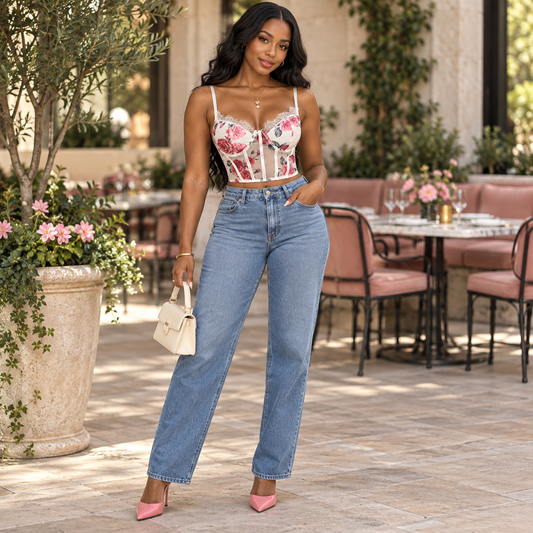 Rosa Floral Baddie Corset - Baddie Kouture Boutique 