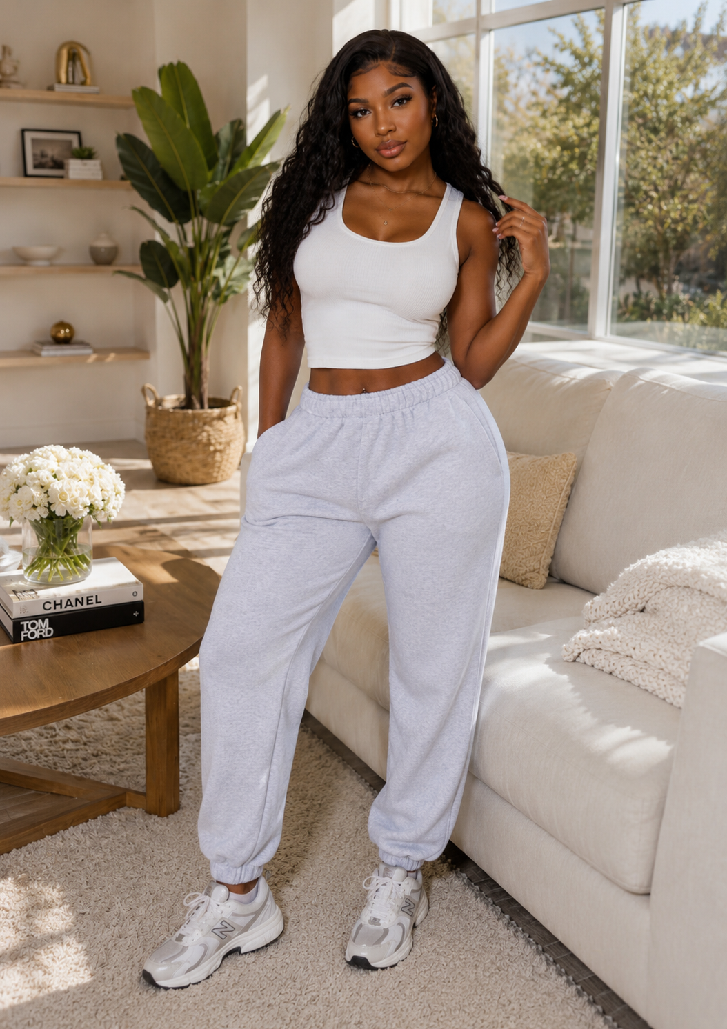 Baddie Plush Gray Sweat Pants