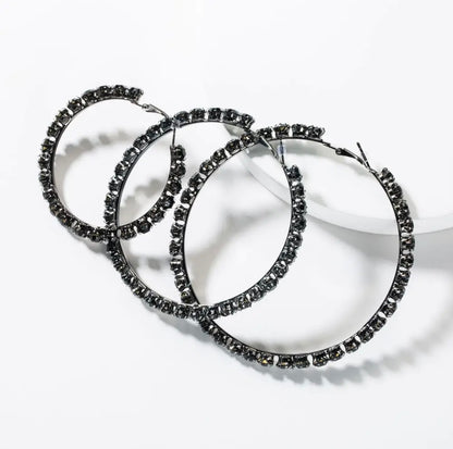 Baddie Rhinestone Hoops - Baddie Kouture Boutique 