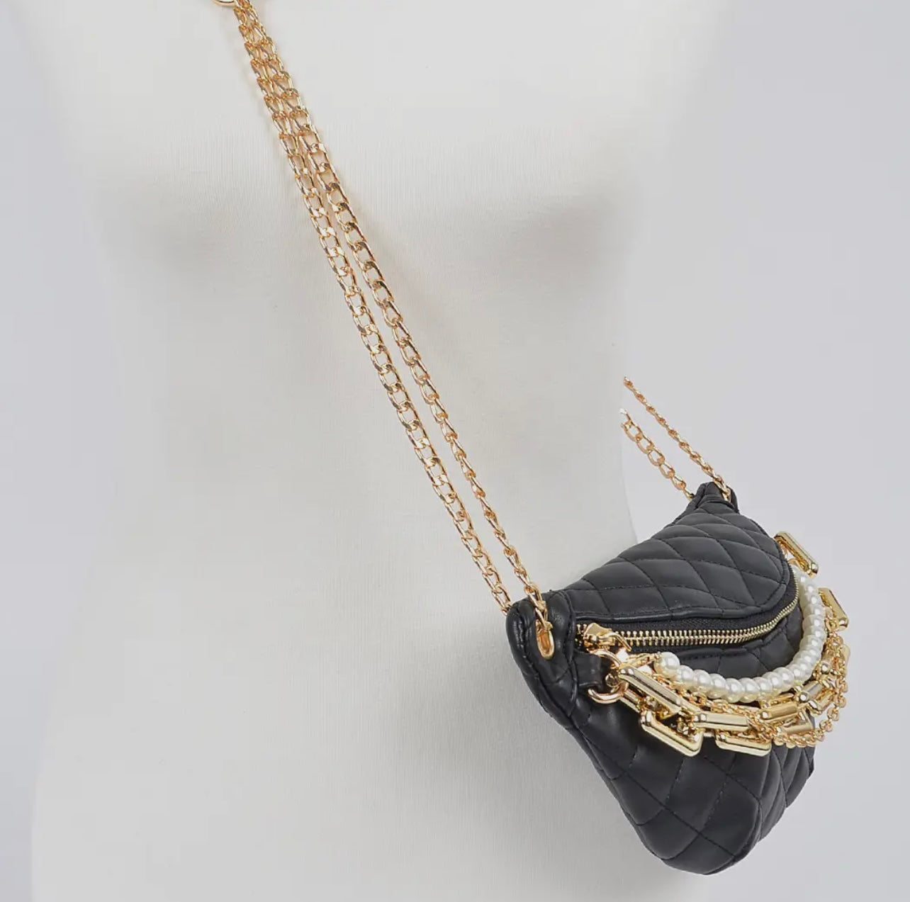 Chain and Pearl Baddie Fanny Pack - Baddie Kouture Boutique 