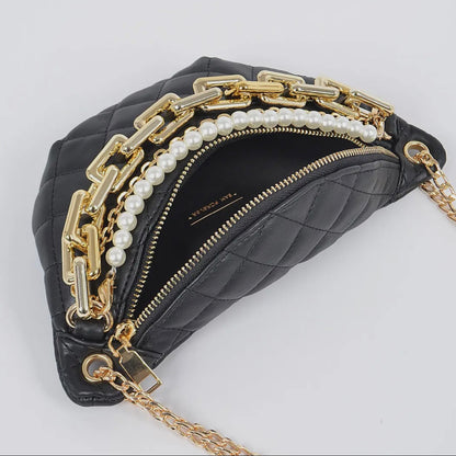 Chain and Pearl Baddie Fanny Pack - Baddie Kouture Boutique 