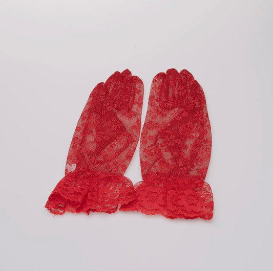 Baddie Red Lace Gloves - Baddie Kouture Boutique 