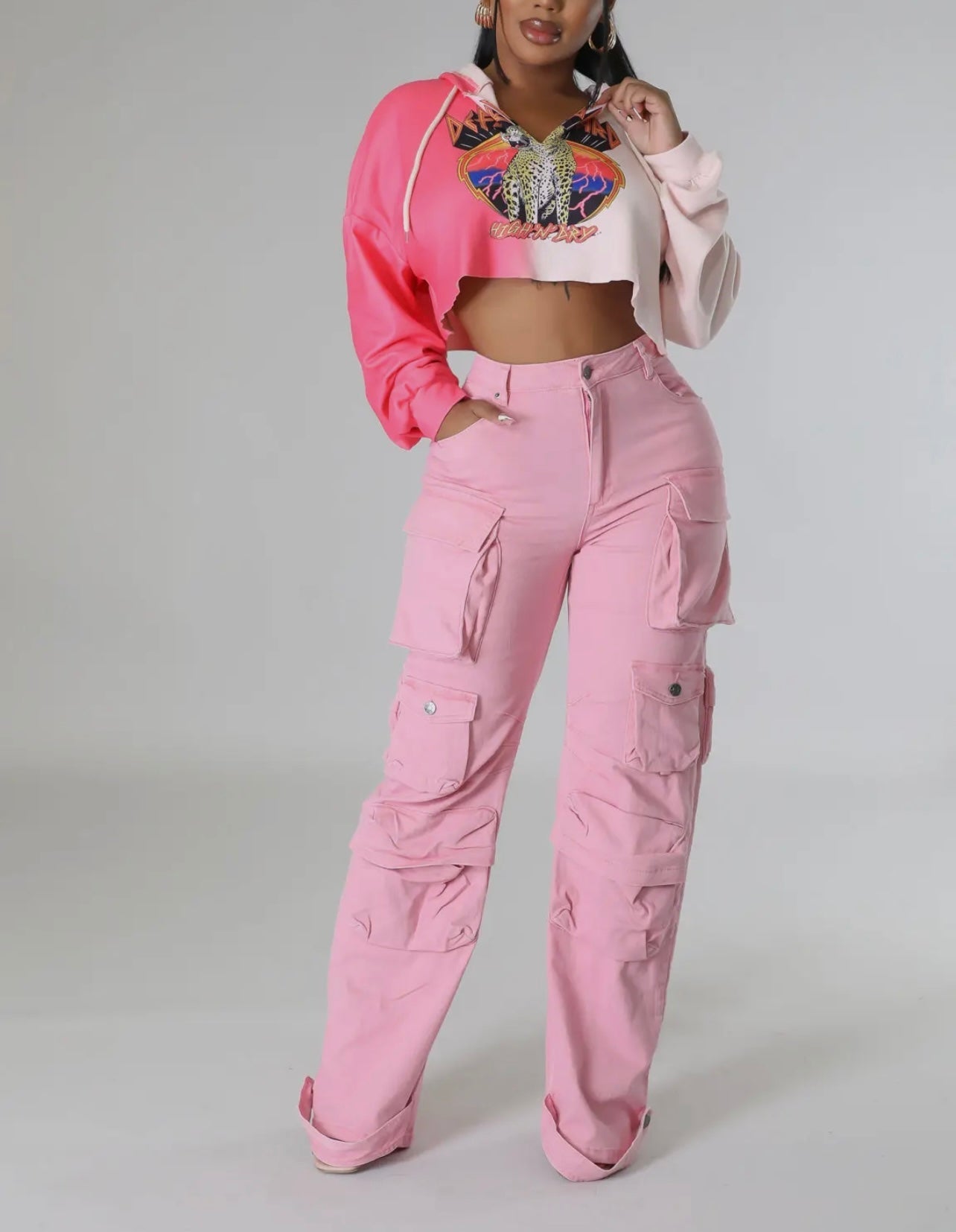 Baddie Denim Cargo Pants product photo