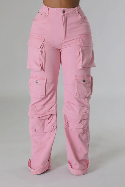 Baddie Denim Cargo Pants product photo