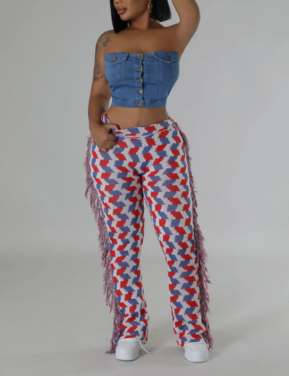 Griselda Baddie Tassel Pants - Baddie Kouture Boutique 