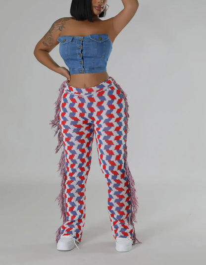 Griselda Baddie Tassel Pants - Baddie Kouture Boutique 