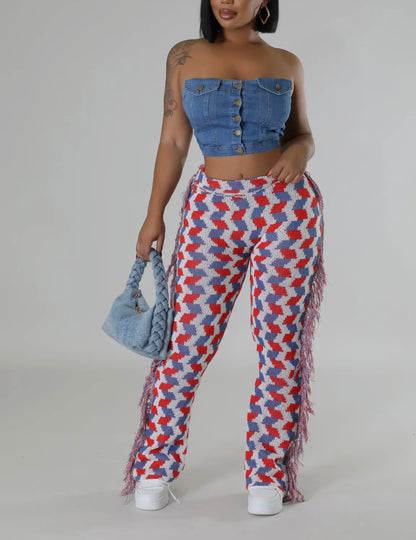 Griselda Baddie Tassel Pants - Baddie Kouture Boutique 