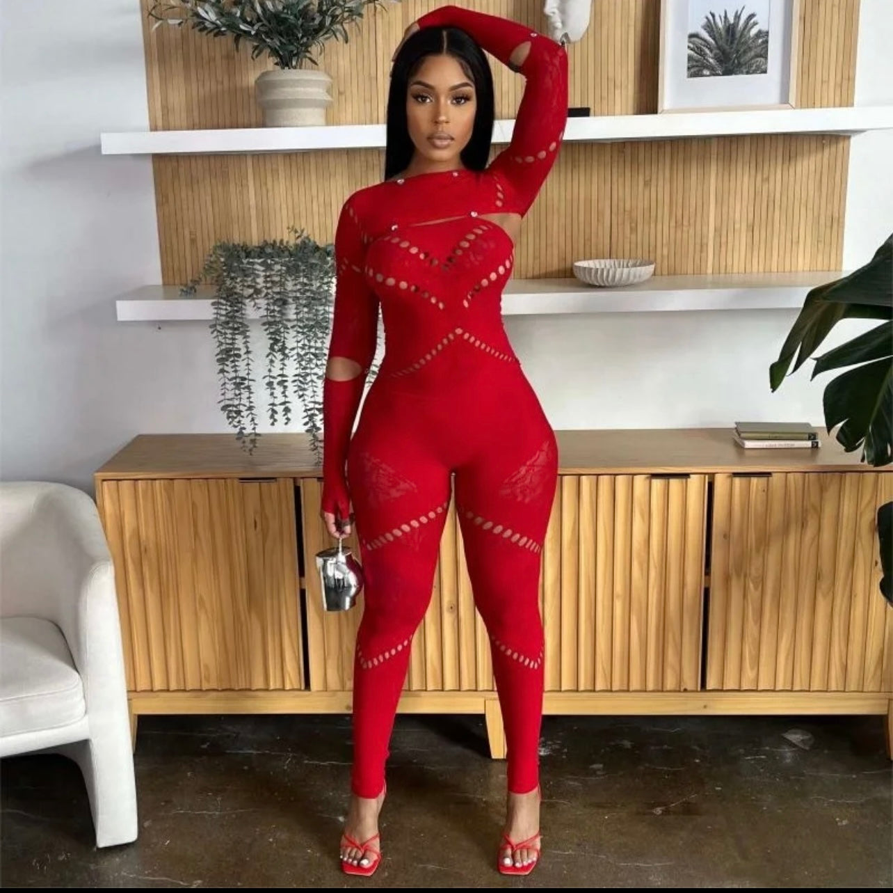 Scarlet Baddie Jumpsuit - Baddie Kouture Boutique 
