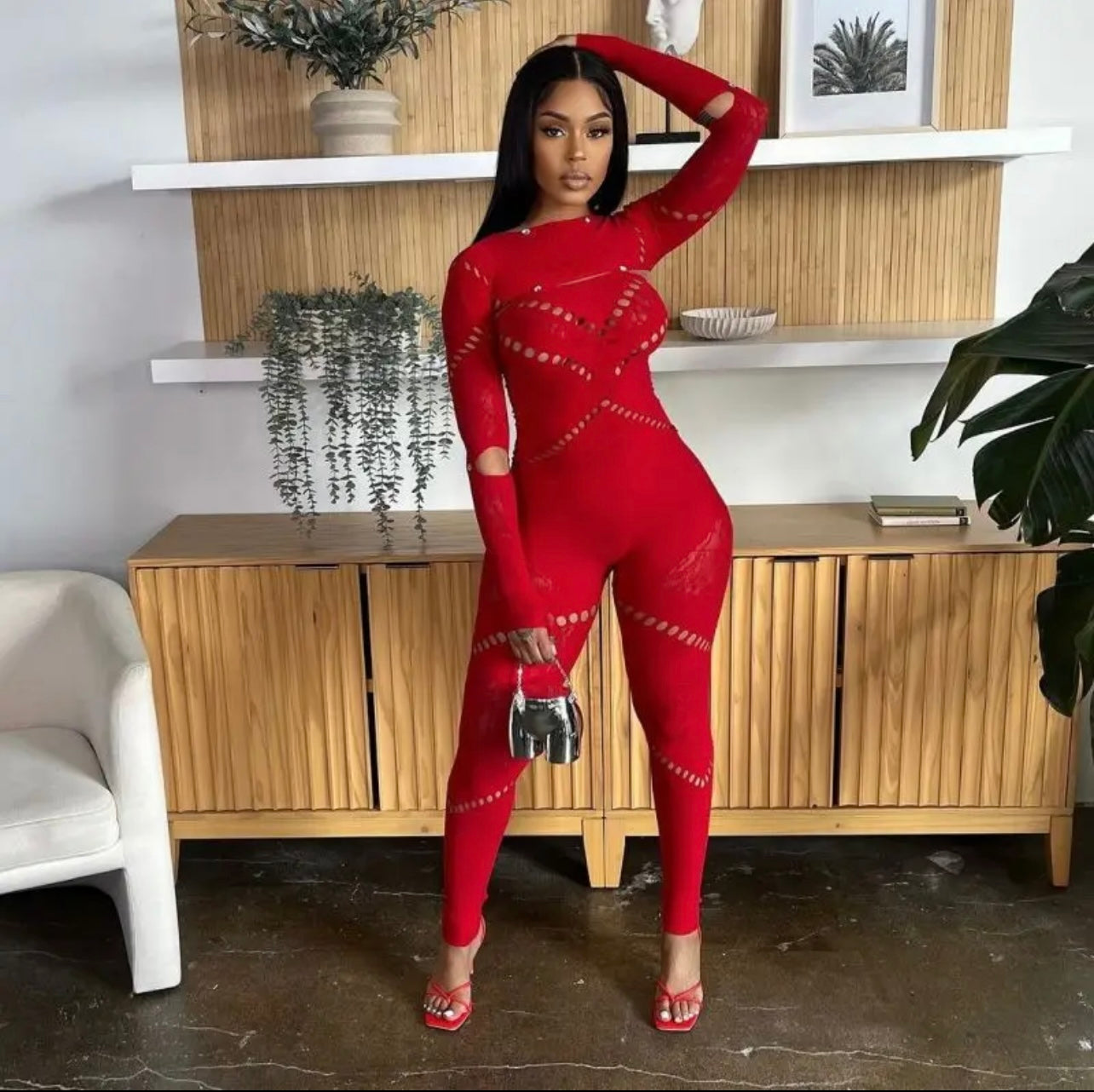 Scarlet Baddie Jumpsuit - Baddie Kouture Boutique 